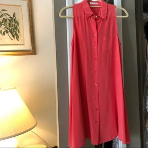 Equipment Silk Sleeveless Coral Dress